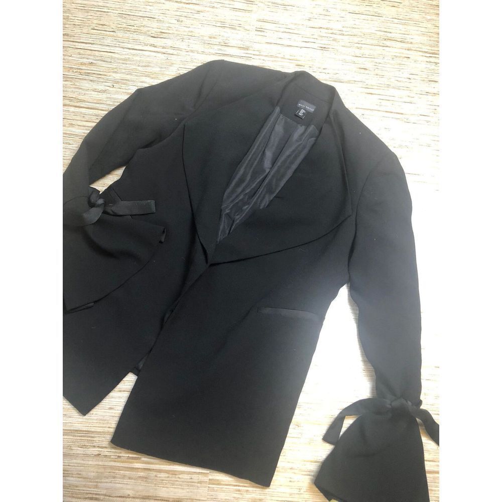 1333 Willi Smith open front bell sleeve jersey Blazer  BLACK sz M